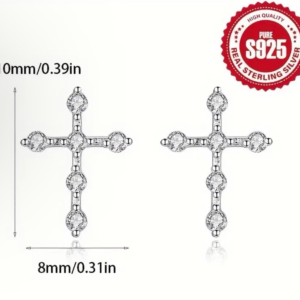 Sterling Silver Cross Earrings